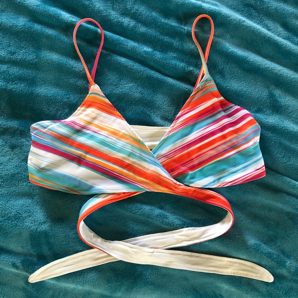 L space chloe wrap bikini top multi color